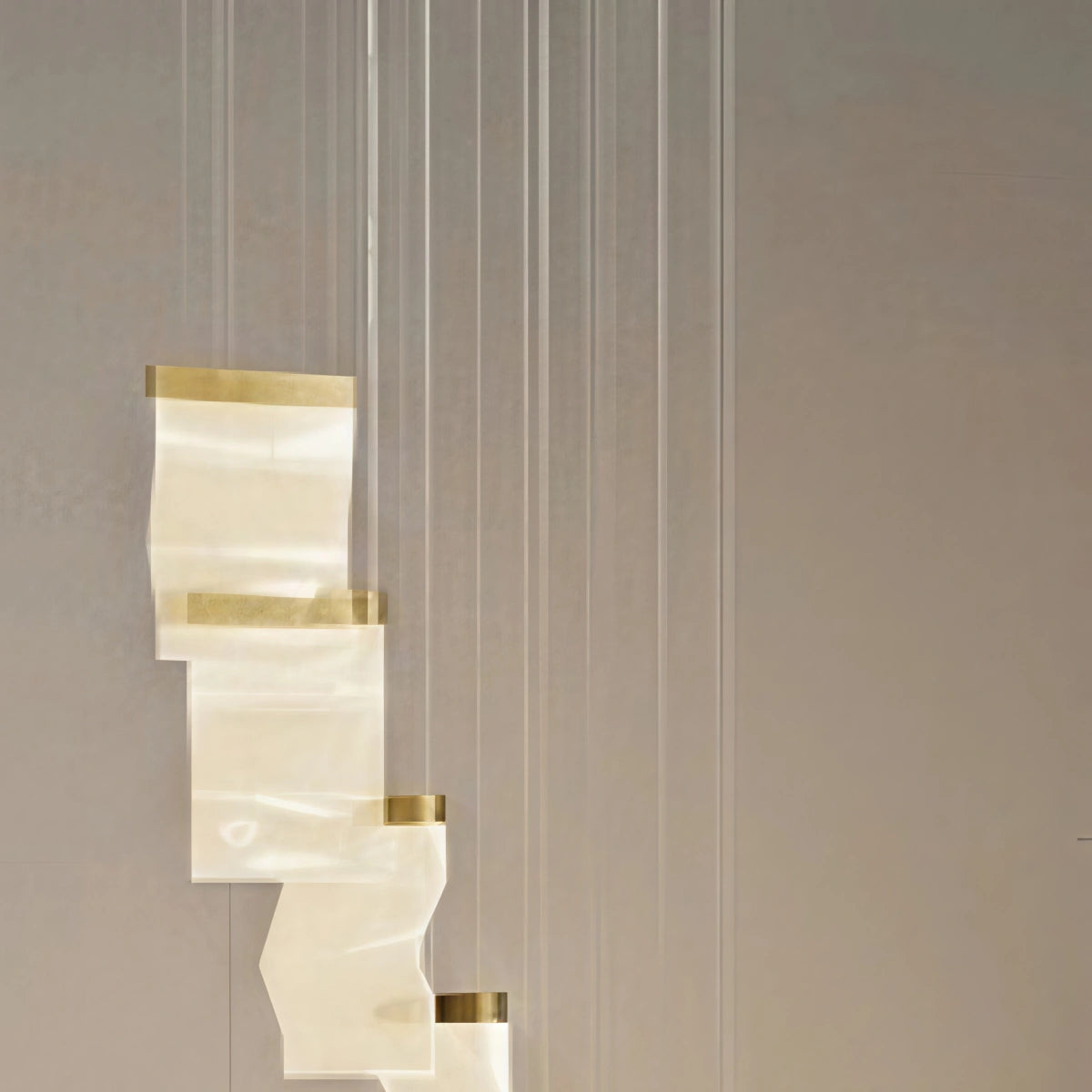 Excelis Royal Leaf-Layered Chandelier – Acrylic in Metallic Gold or Black Ash
