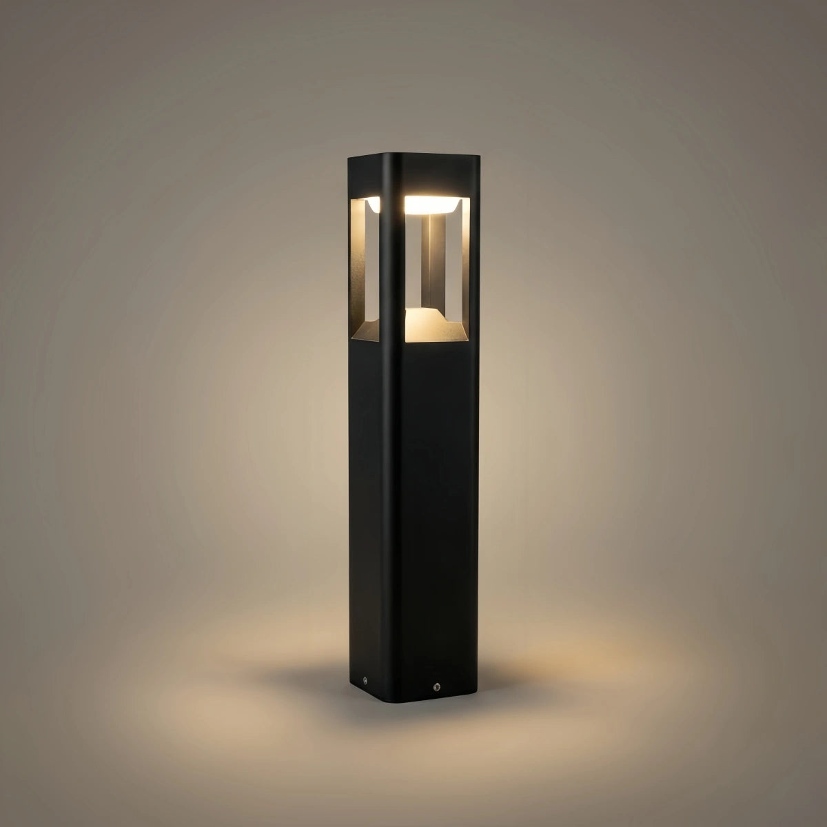 Irondale Industrial Outdoor Pathway Light - Black Metal & Acrylic Rectangle Design for Patio