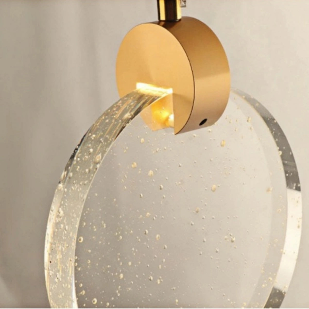 Excelis Art Deco Round – Pendant Light Gold Metal/Crystal for Dining Room
