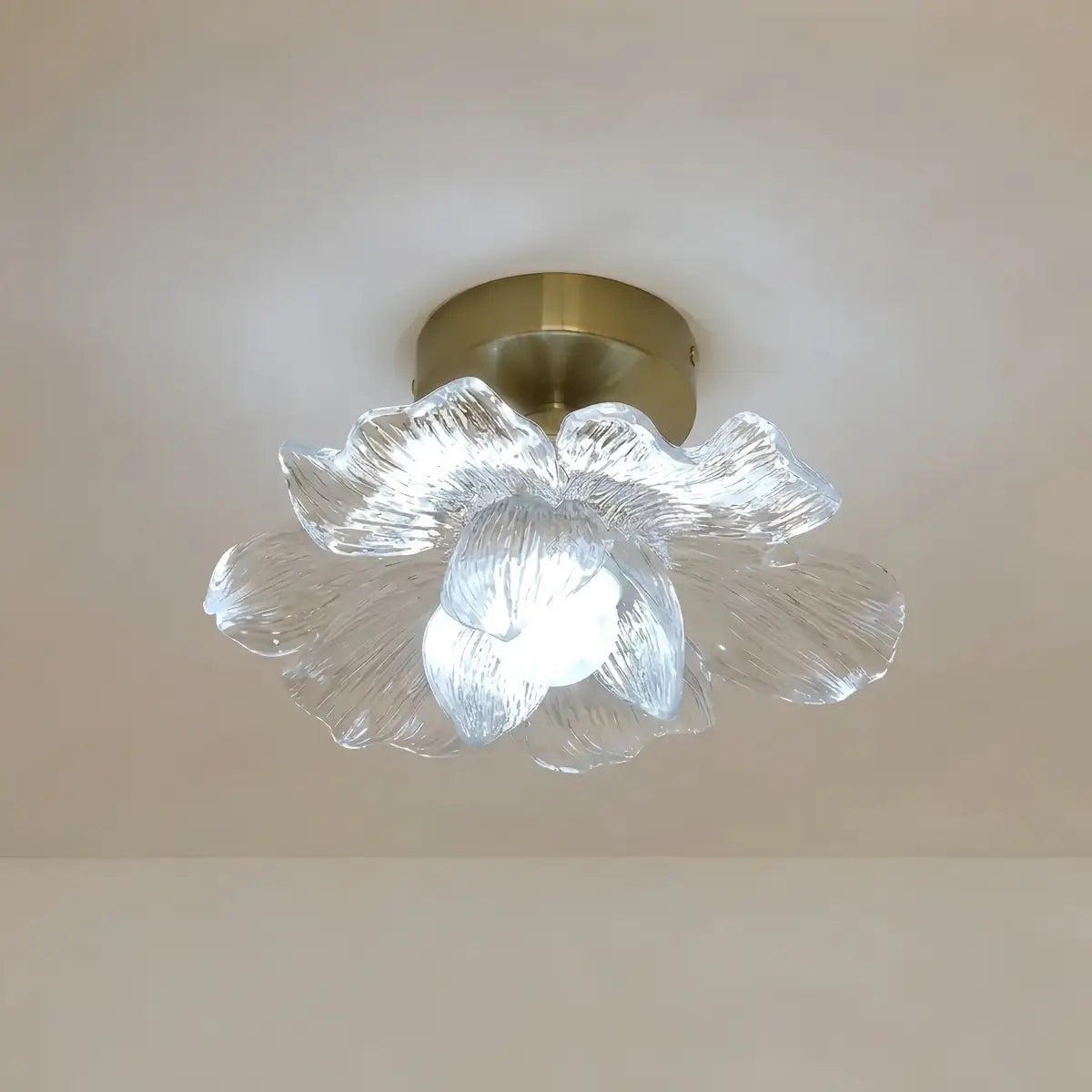 Lunara Elegant Flush Mount Ceiling Light – Glass Metal for Bedroom Hallway