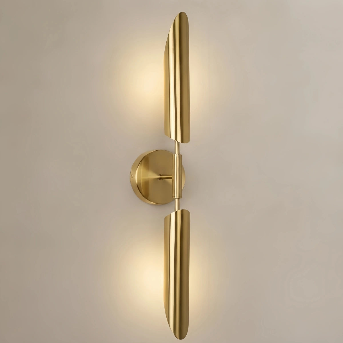 Excelis Modern Linear Wall Lamp - Gold Metal & Glass for Garden/Corridor