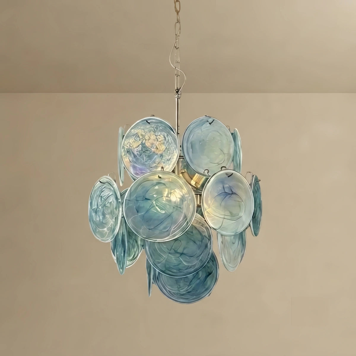 Vetro Art Deco Chandelier -- Dimmable 3-Color Change for Dining Room