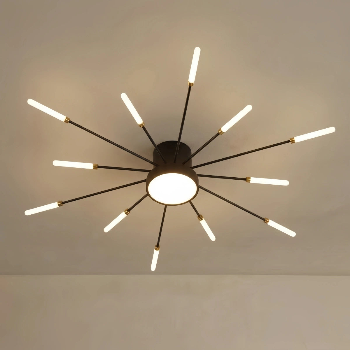 Nebula Modern Firework Ceiling Light – Gold/Black for Bedroom Dining Room Living Room