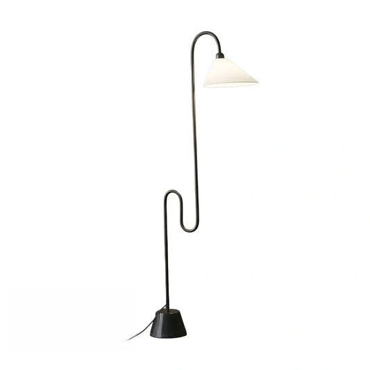 Velora Postmodern Black Floor Lamp – Metal Base with Fabric Hooded for Bedroom