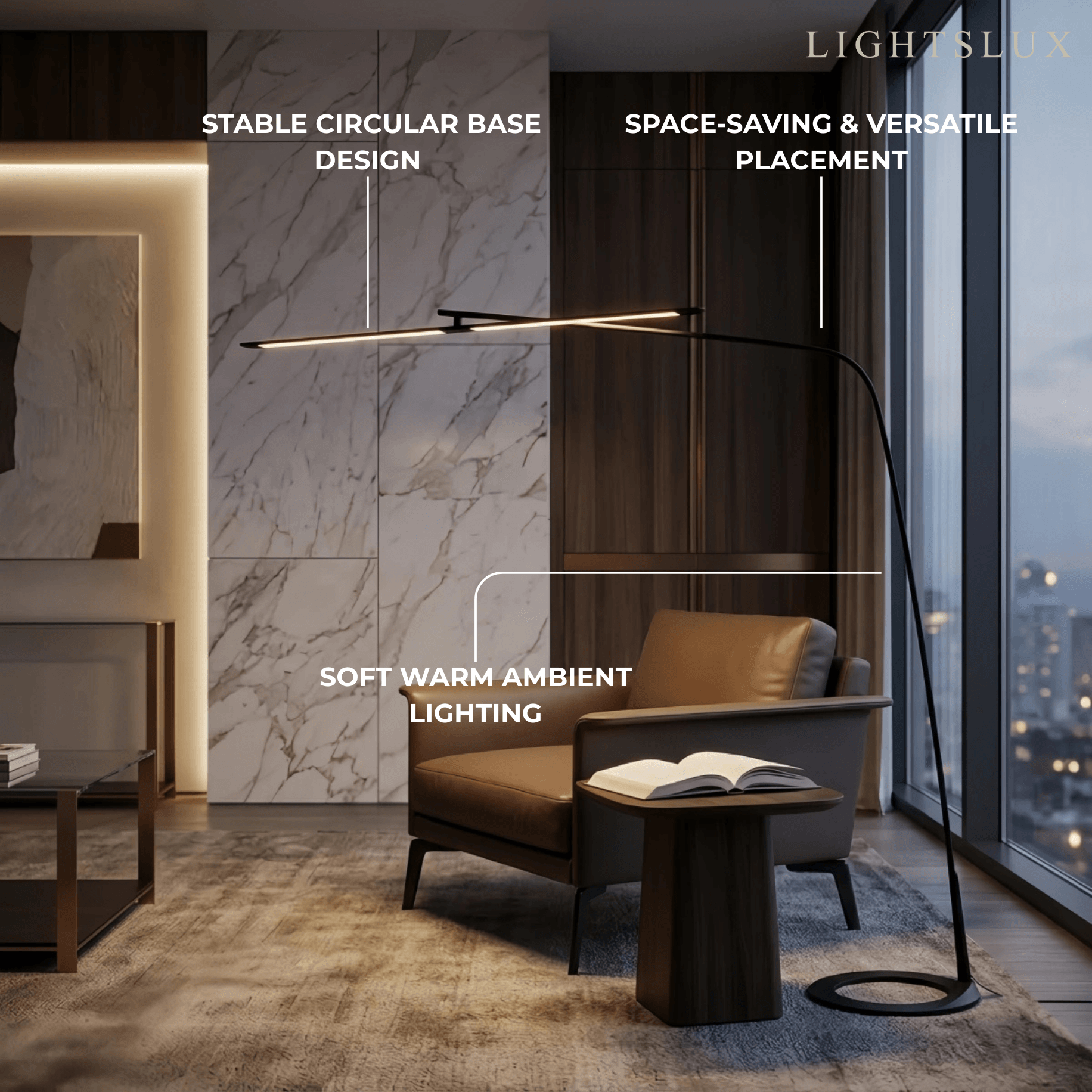Arcato Modern Black Floor Lamp