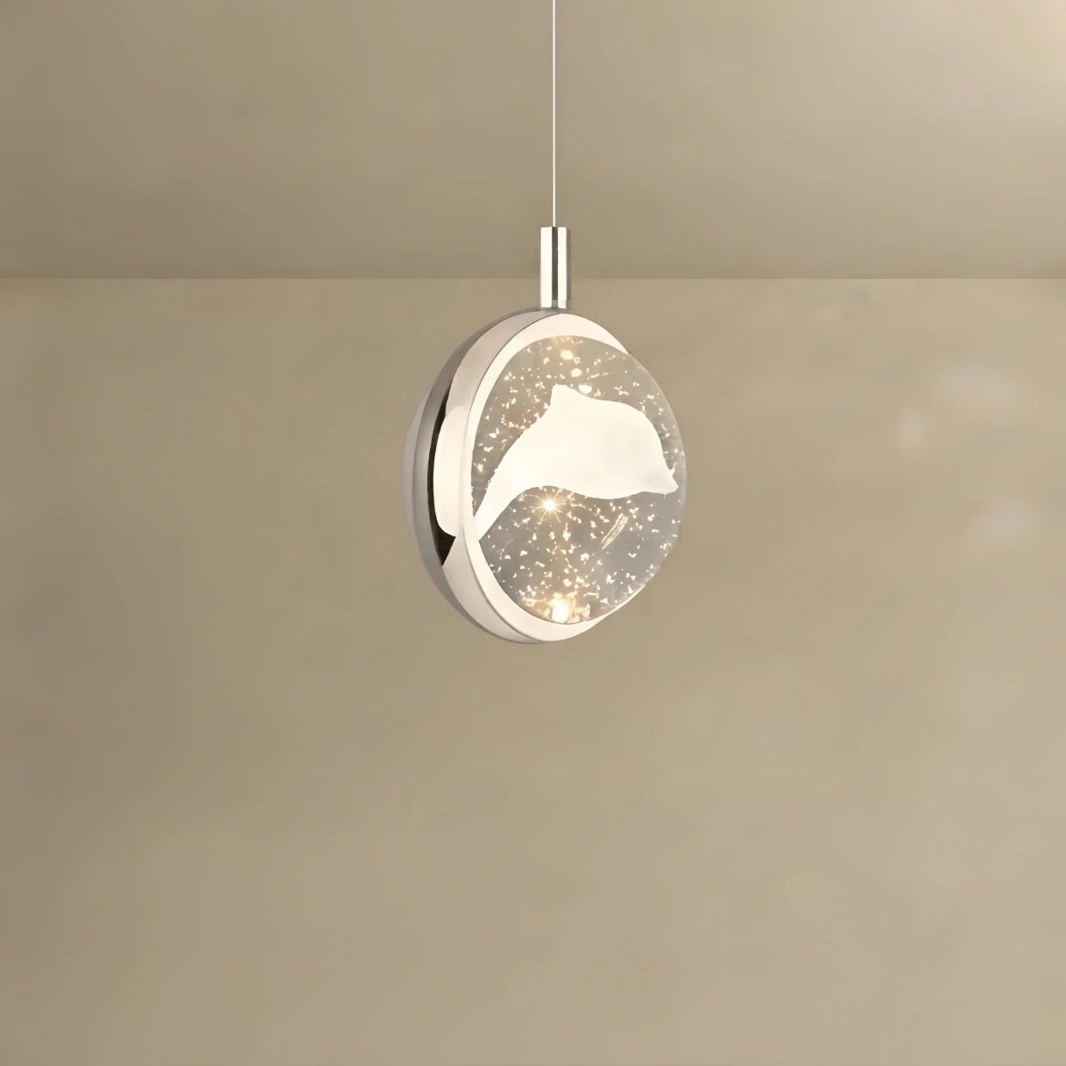 Pendant Light – Globular Metal/Crystal for Bedroom