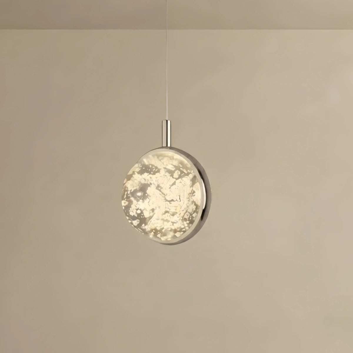 Gold Pendant Light – Globular Metal/Crystal for Bedroom