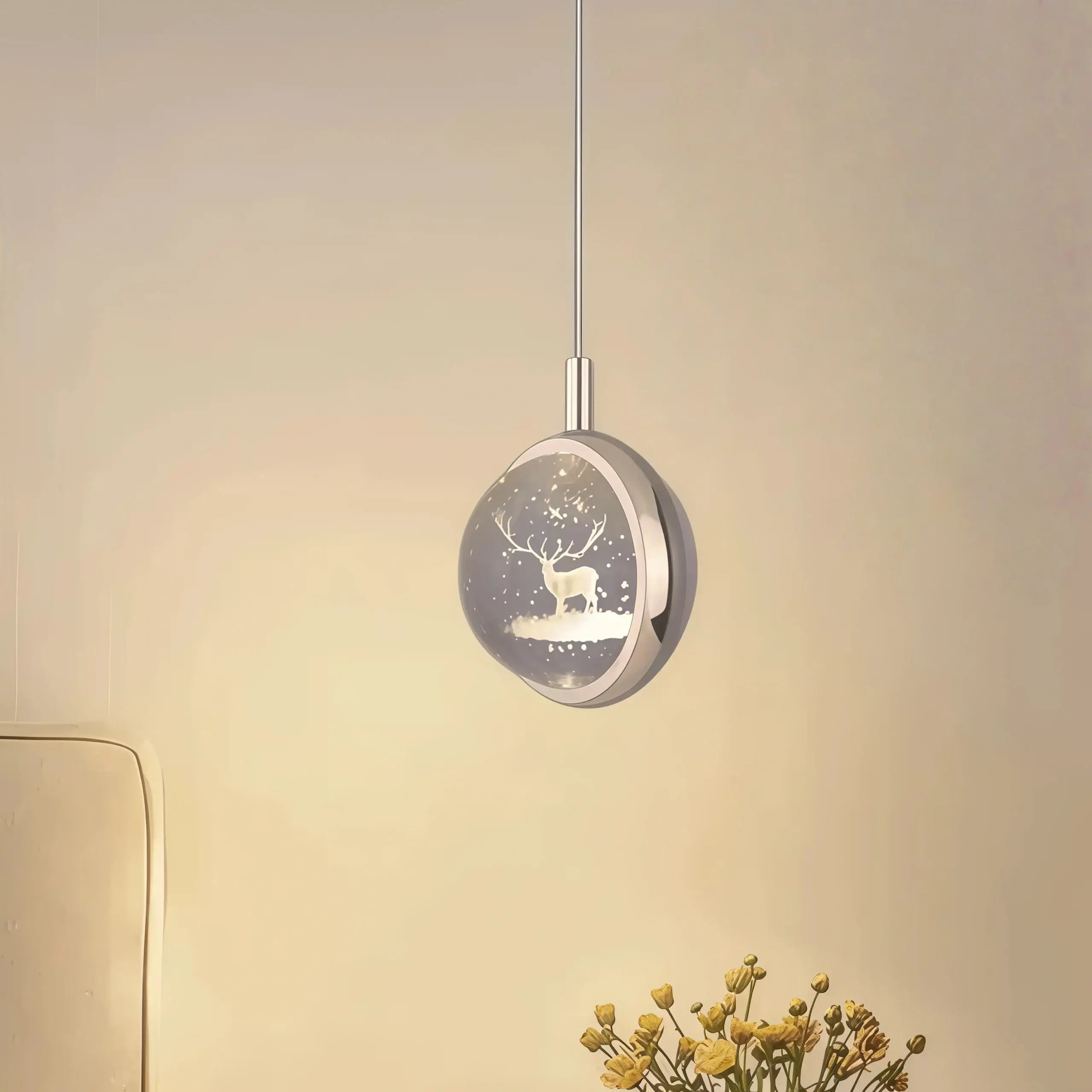 Vivara Art Deco Gold Pendant Light – Globular Metal/Crystal for Bedroom