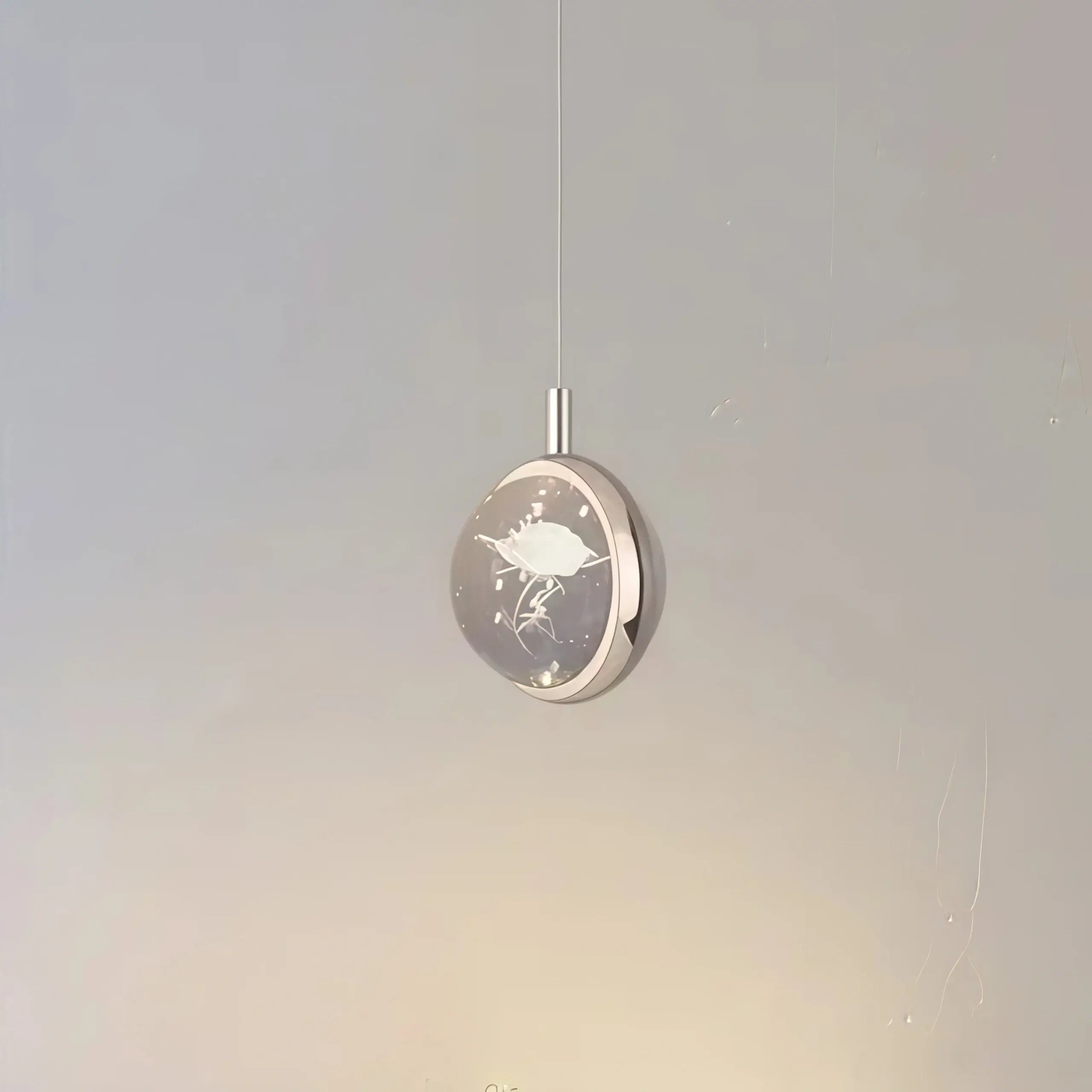 Art Deco Gold Pendant Light – Globular Metal/Crystal for Bedroom