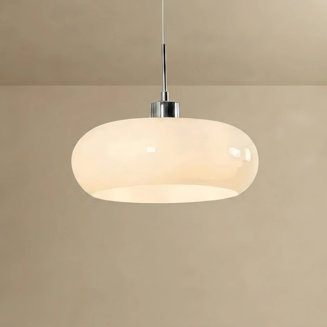 Modern Pendant Light – White Metal Fixture for Dining Room
