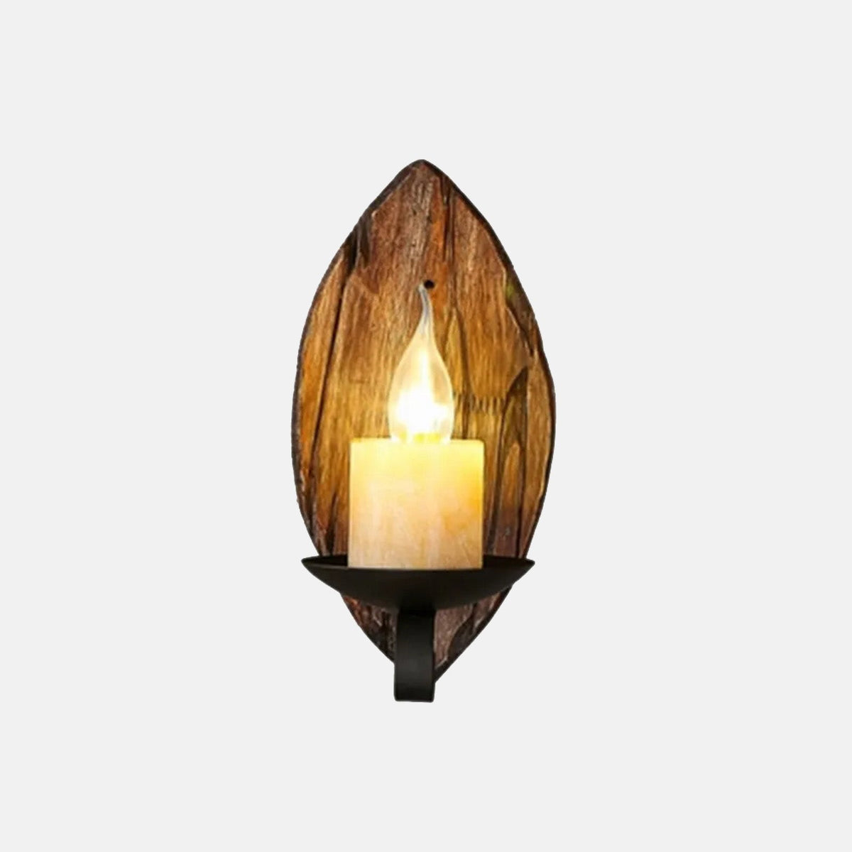 Vintage Wood & Metal Wall Lamp