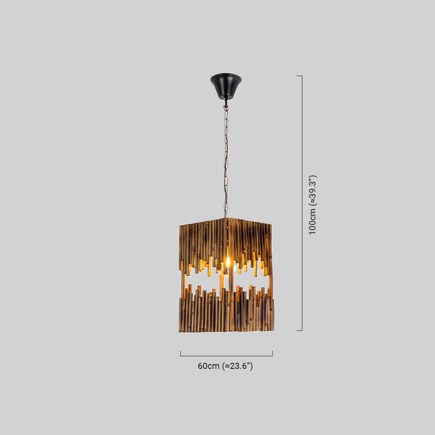 Vintage Rectangular Pendant Light Dimension
