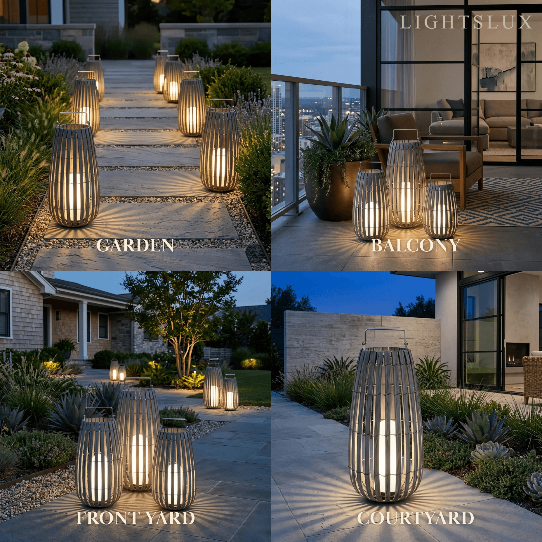 Bamburo Modern Wooden Path Lamp