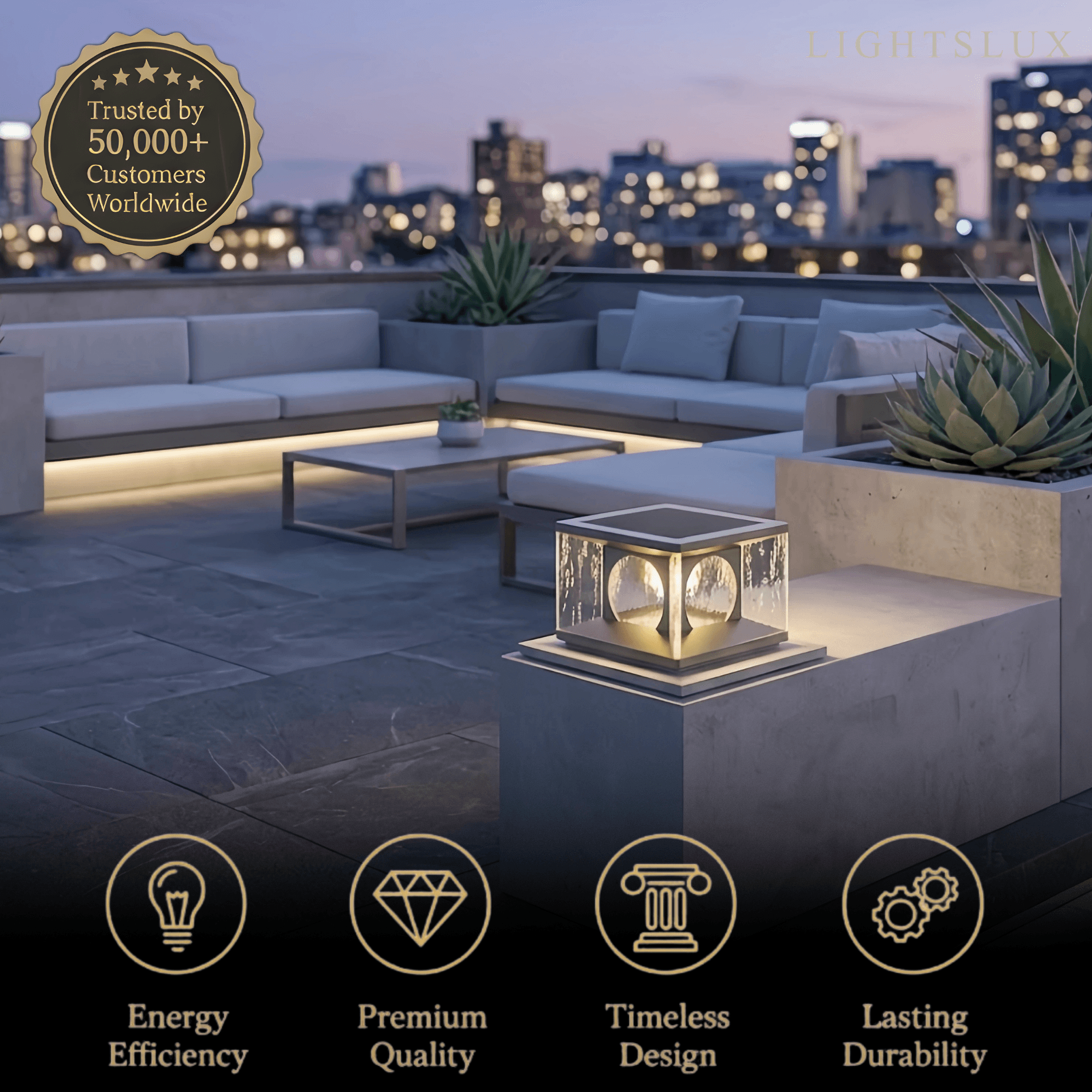 Arcato Art Deco Square Pillar Light