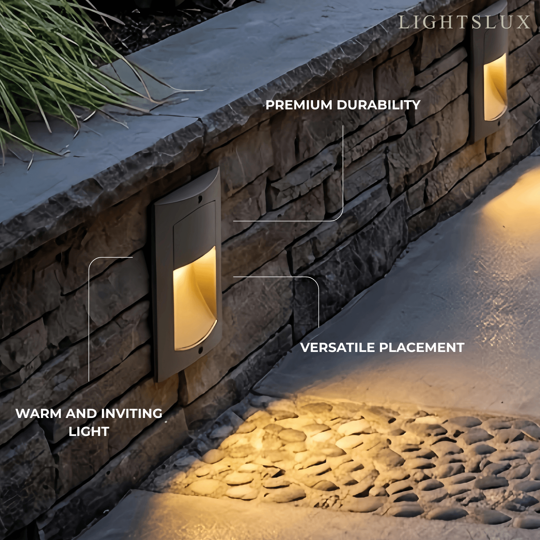Modern Rectangular Outdoor Deck Step Light