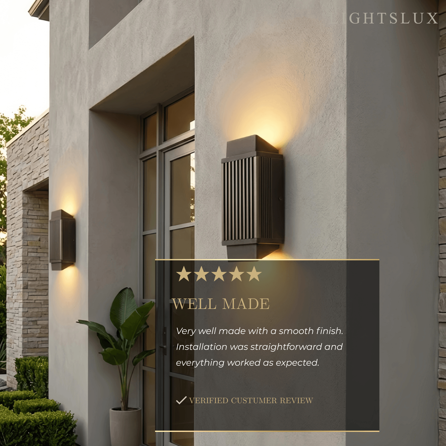 Arcato Modern Rectangular Outdoor Wall Lamp