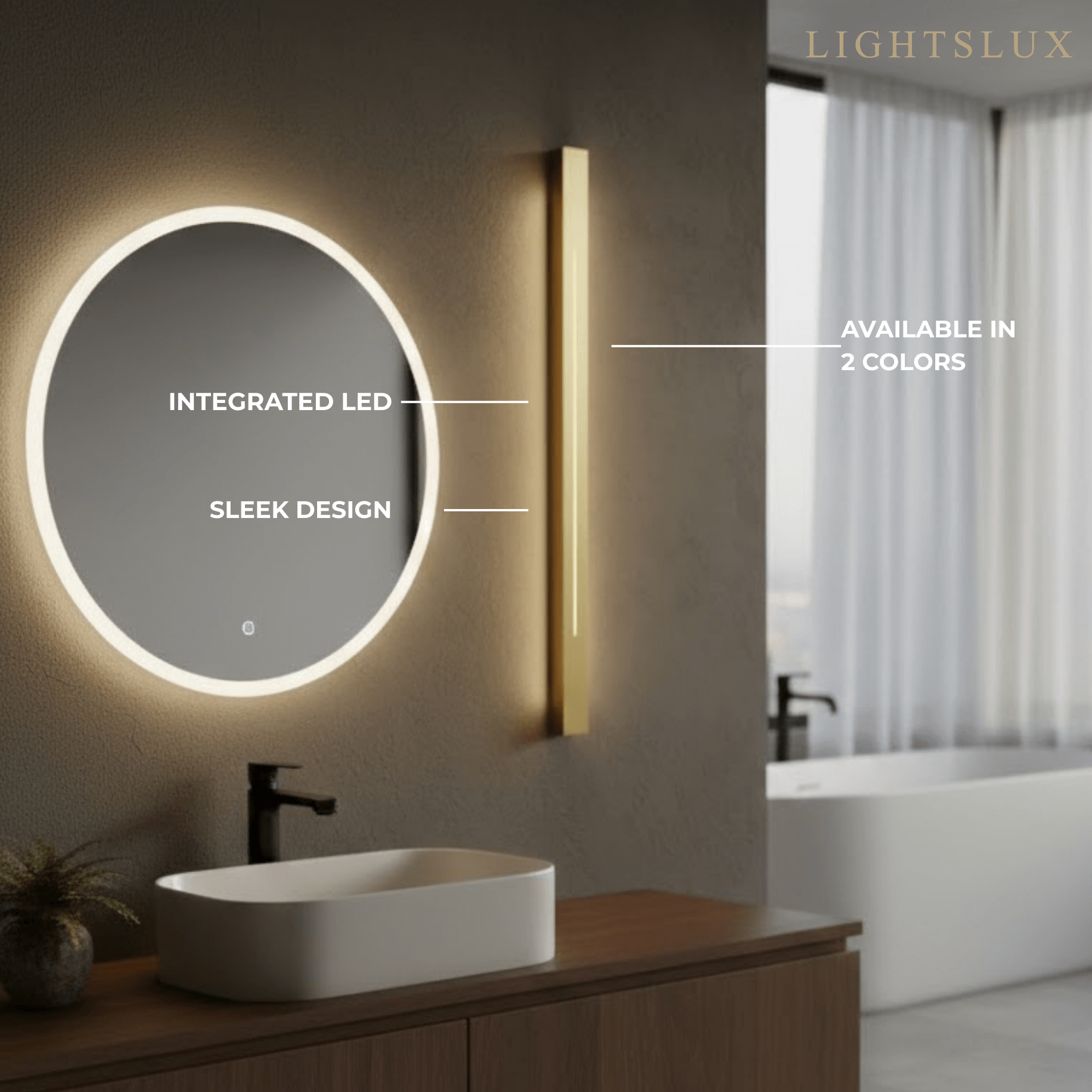 Arcato Minimalist LED Wall Lamp – Black/Gold for Bedroom