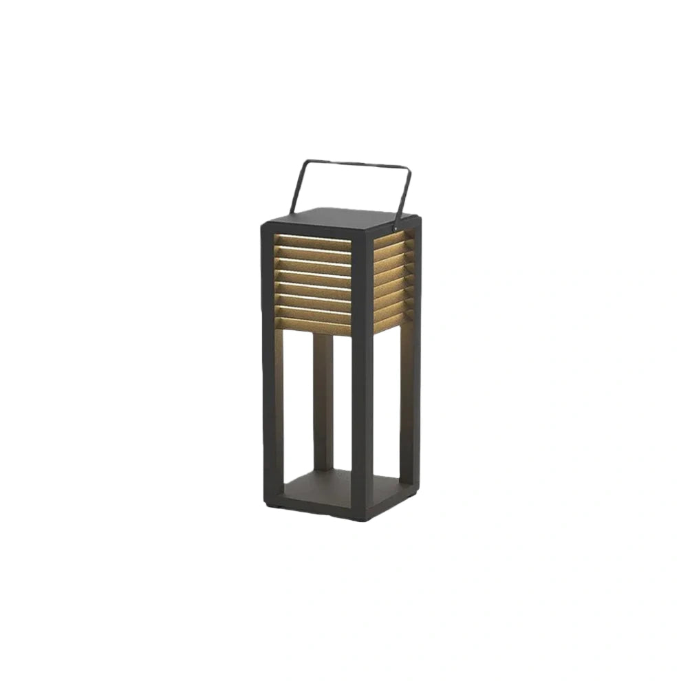 Irondale Modern Solar Outdoor Floor Lamp – Rectangular Black Lantern Light Garden/Patio