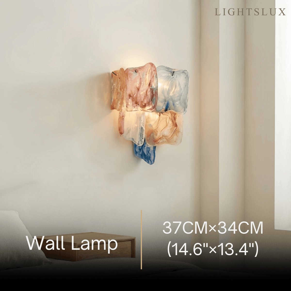 ART004Excelis Luxury Branch-Style Tiered Chandelier— Metal & Glass Multicolor for Bedroom