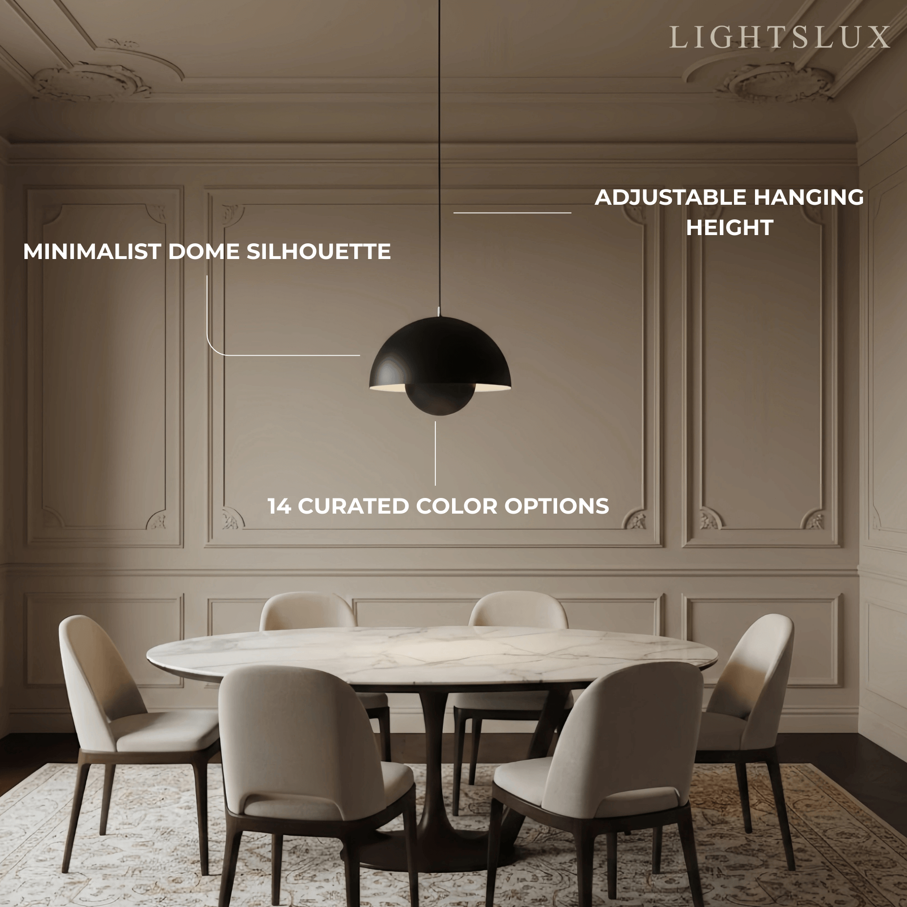 Morandia Art Deco Morandi Dome Pendant Light