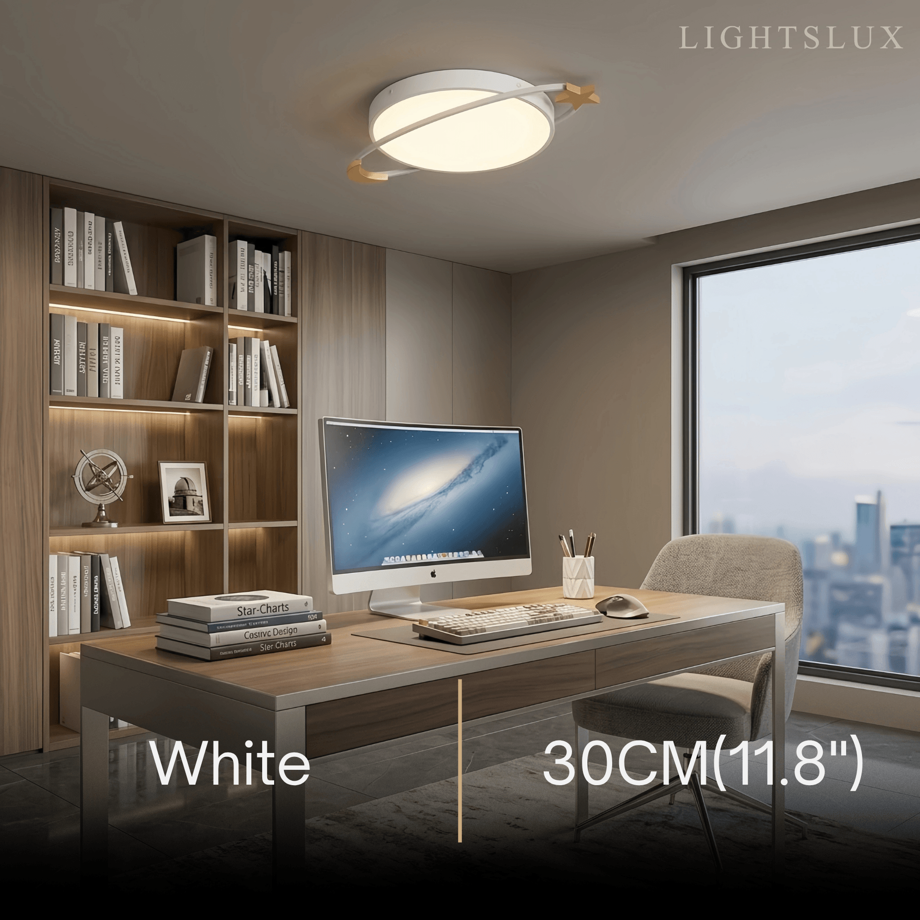Vivara Modern Ceiling Light - Dimmable Grey/White/Green for Bedroom