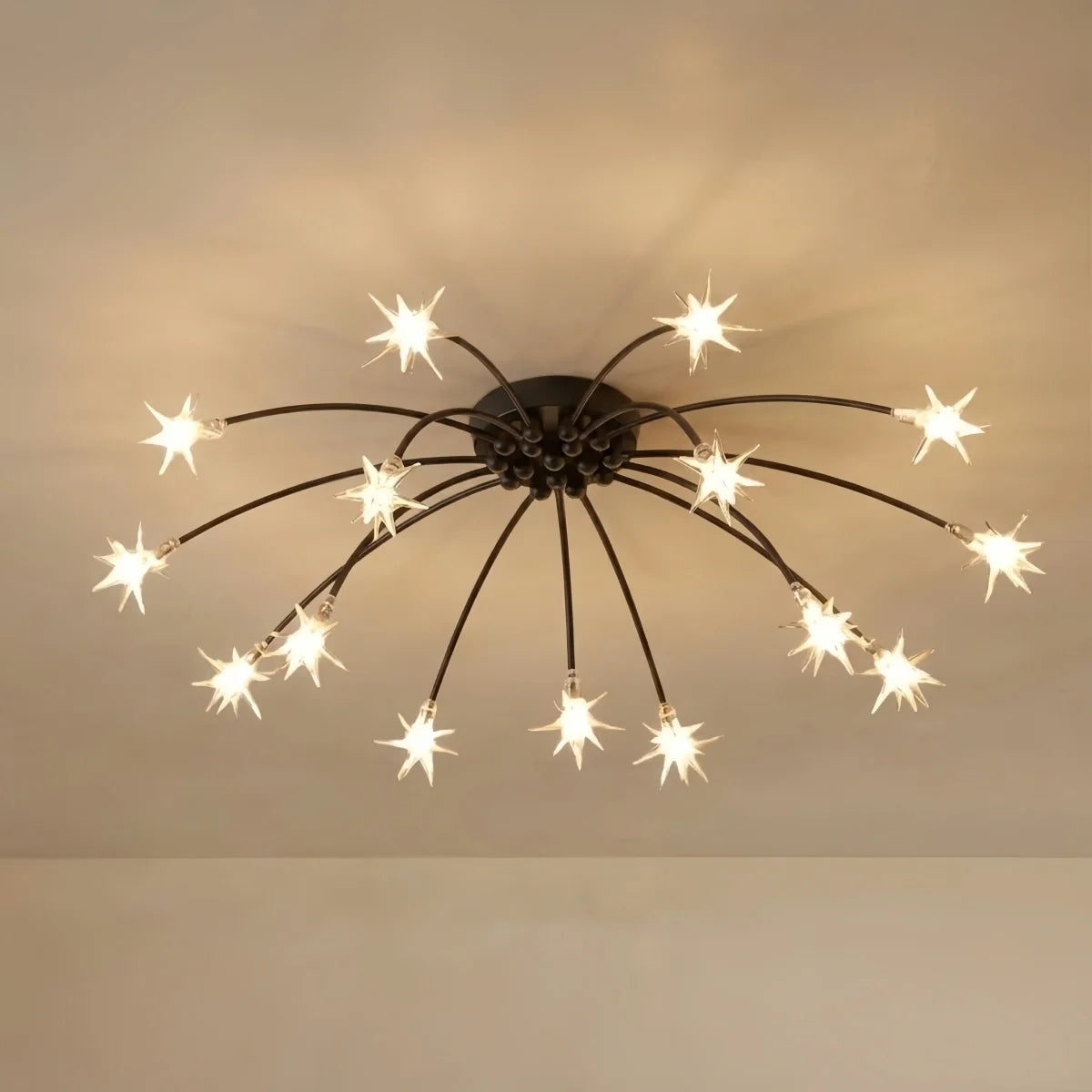Nebula Art Deco Ceiling Light - Gold/Black/Chrome Metal Fixture for Bedroom