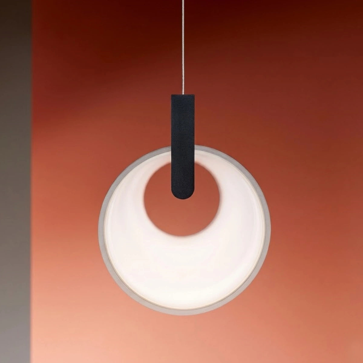 White Pendant Light – Cylindrical Metal & Acrylic Fixture for Dining Room