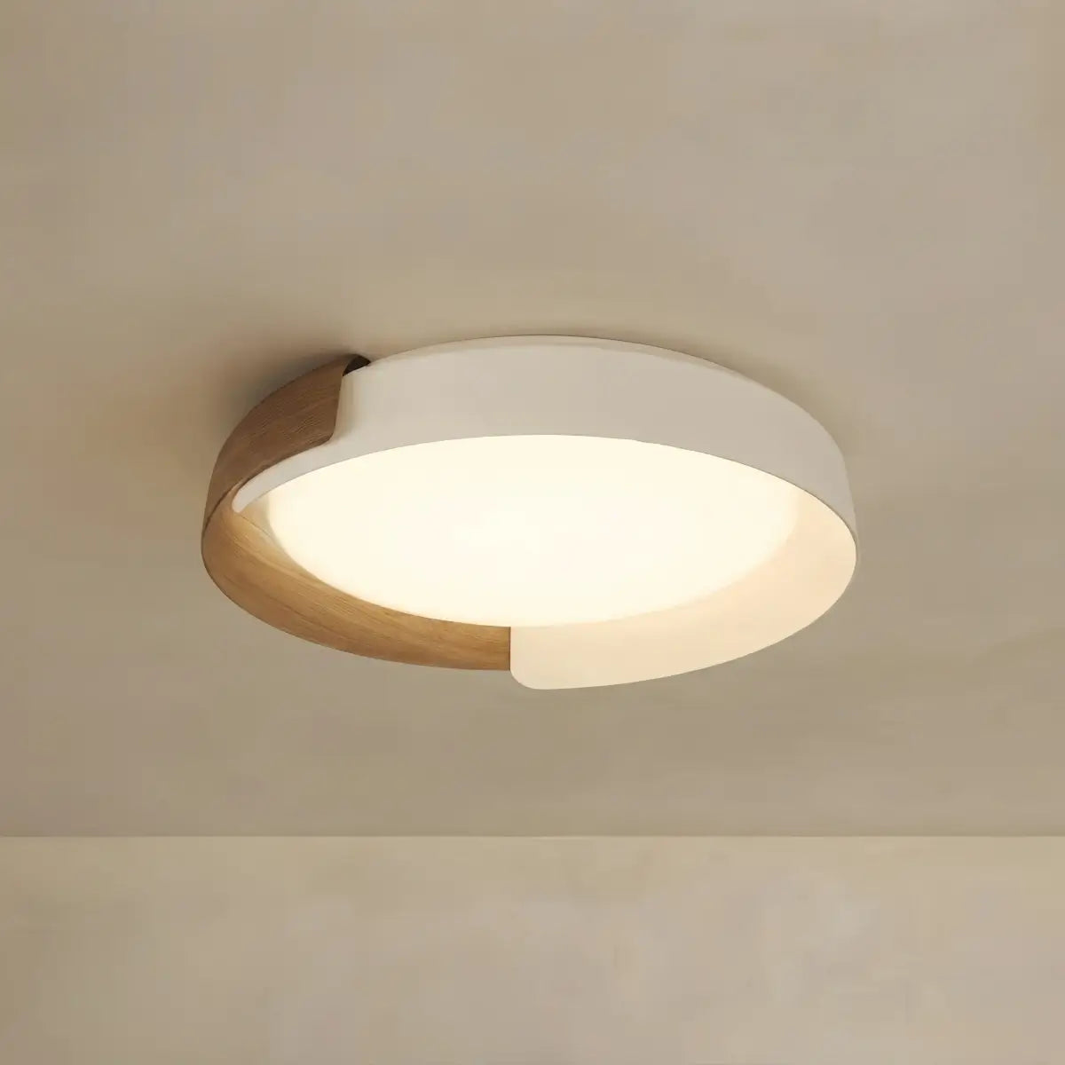 BT180Embrace Modern Round Flush Mount Ceiling Light – Metal & Acrylic LED Fixture for Bedroom