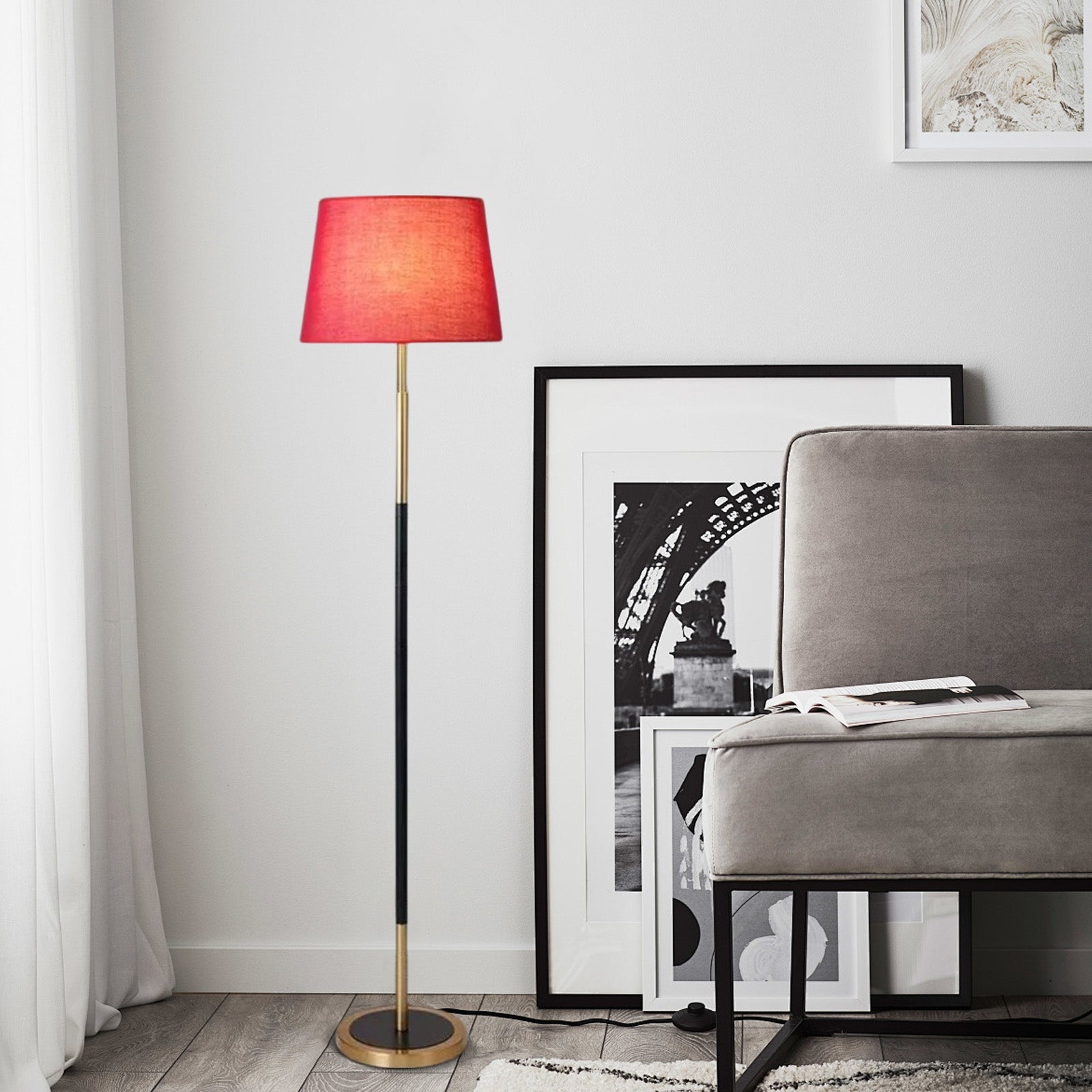Floor Lamp — Metal Frame with Warm Glow Indoor