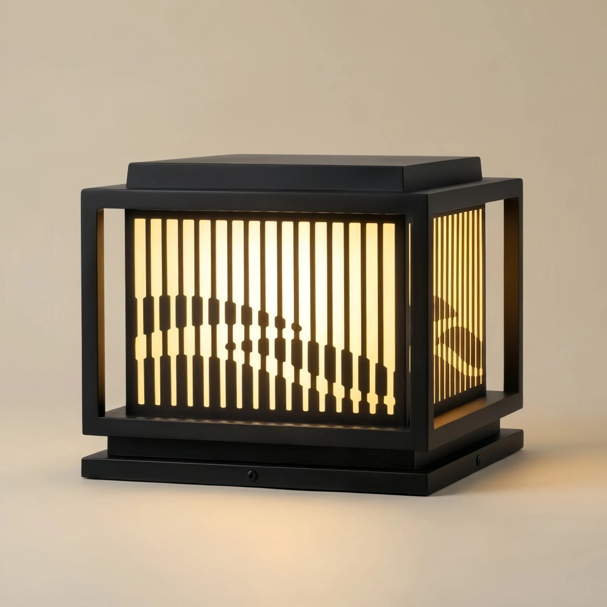 Arcato Vintage Metal Outdoor Pillar Light - Black Square for Garden