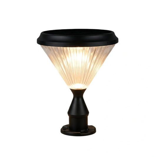 BT971 Arcato Modern Diamond Outdoor Pillar Light – Black Metal/Acrylic for Patio