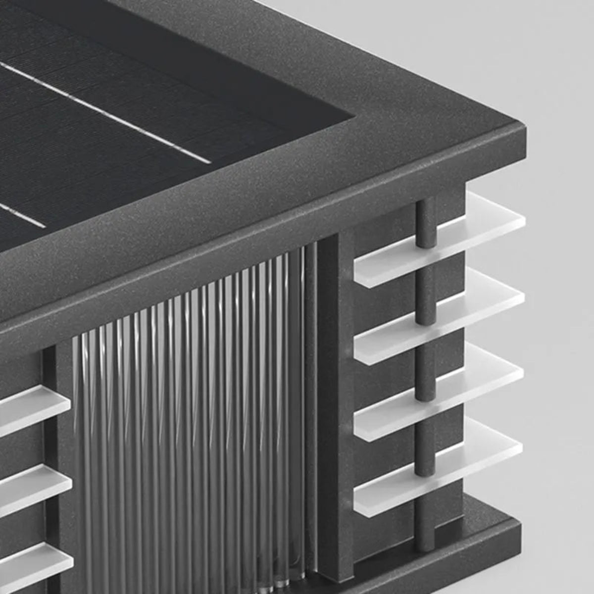 Modern Solar Outdoor Pillar Lights is made of metal