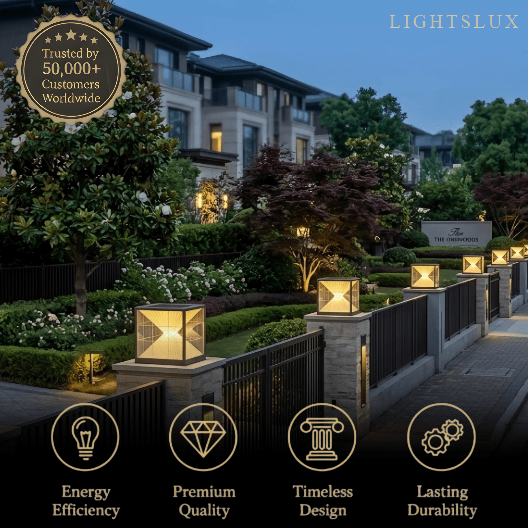 Modern Metal Outdoor Floor Lamp