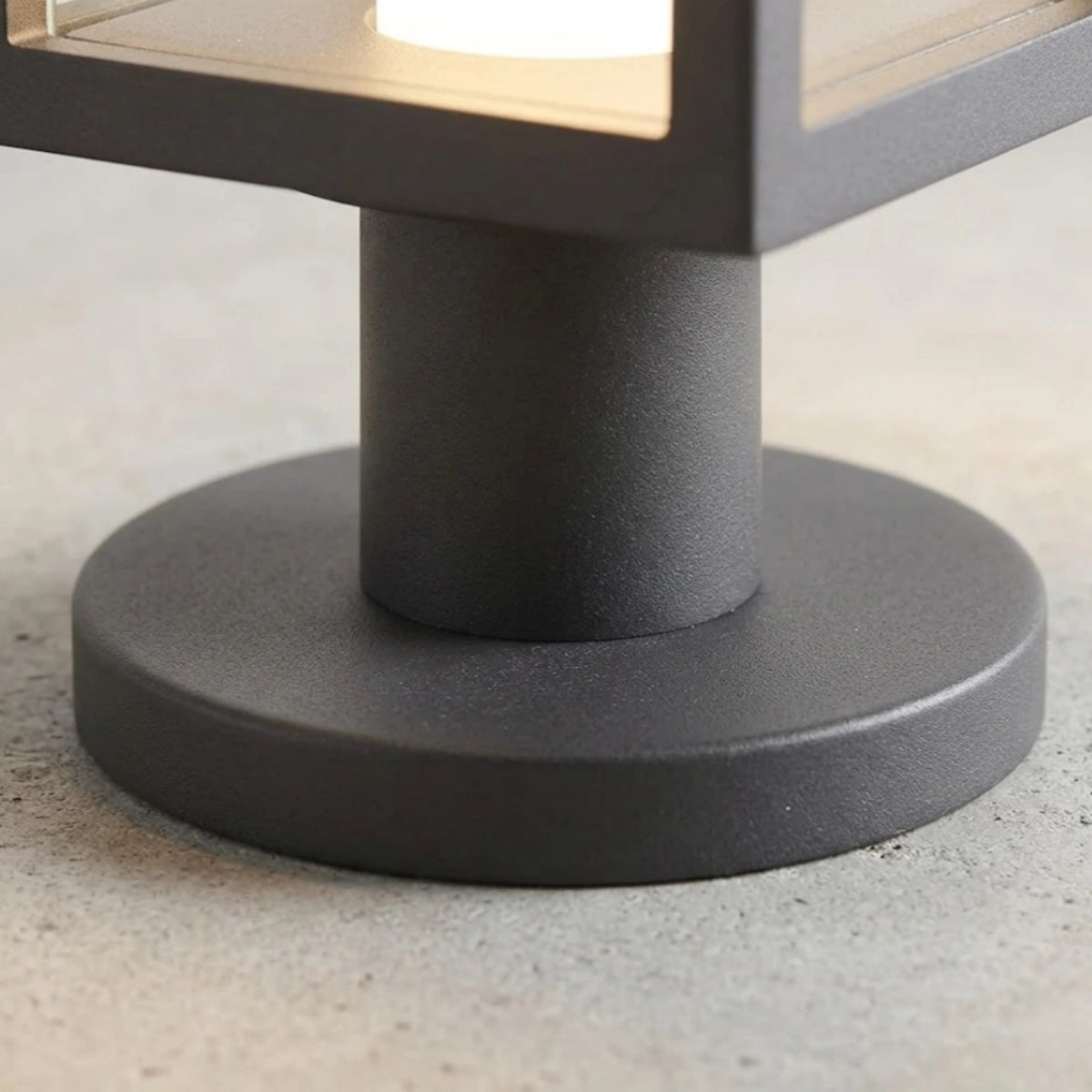 Arcato Modern Solar Pathway Lights - Black Metal Lantern Design for Outdoor