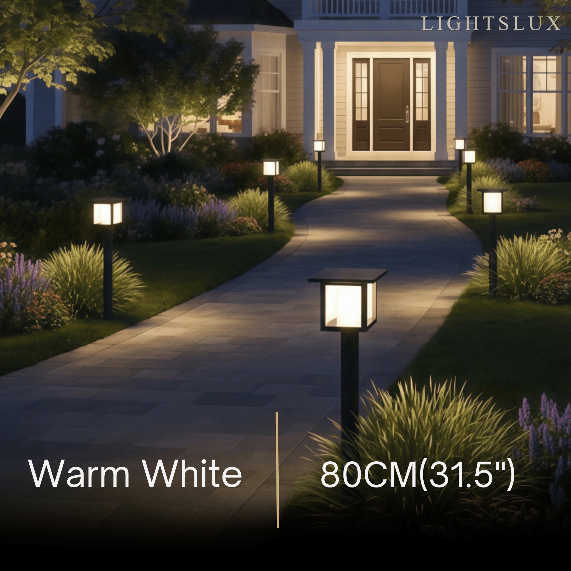 Modern Solar Pathway Lights - Black Metal Lantern Design