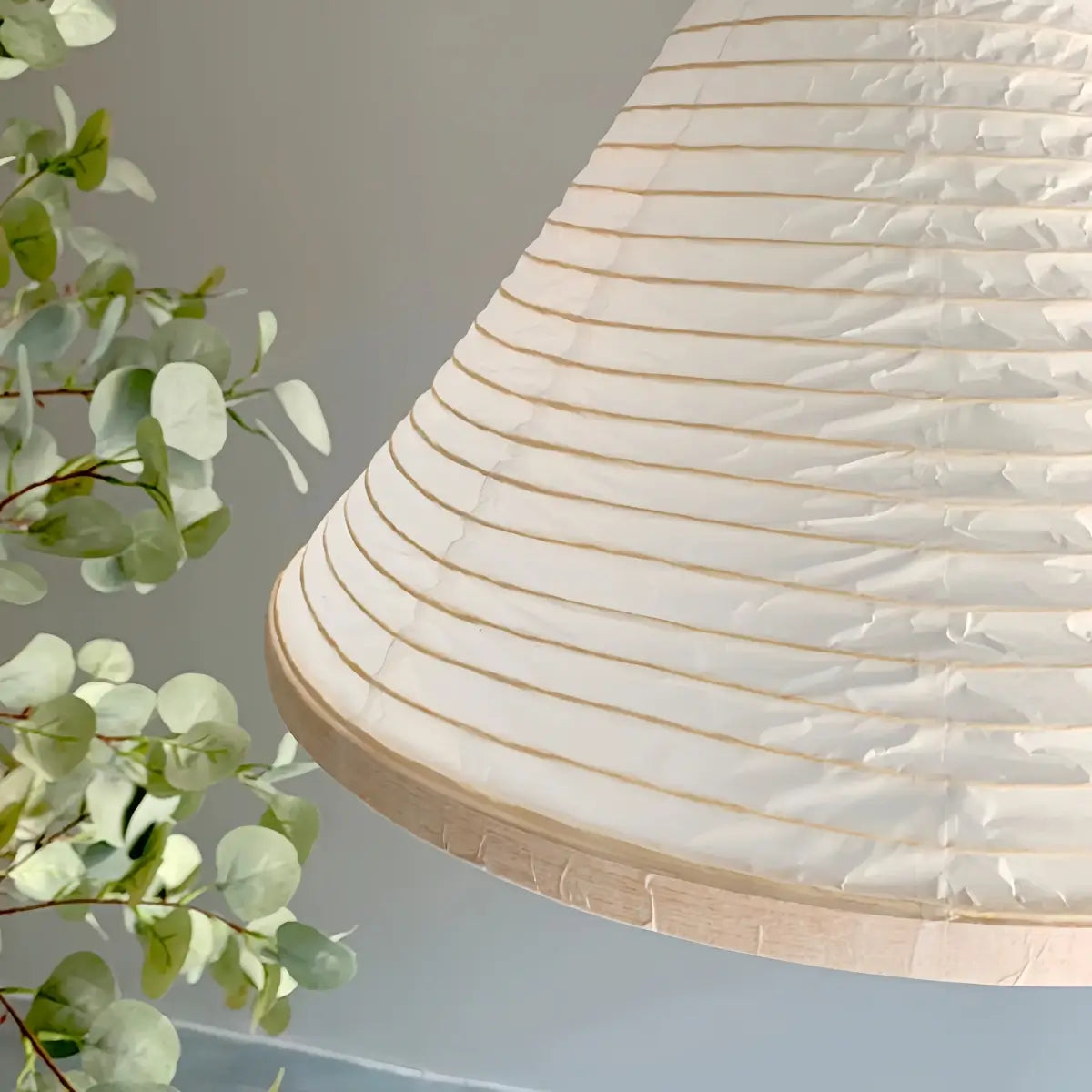 Wabi-sabi Paper Pendant Light — Metal Frame for Living Room