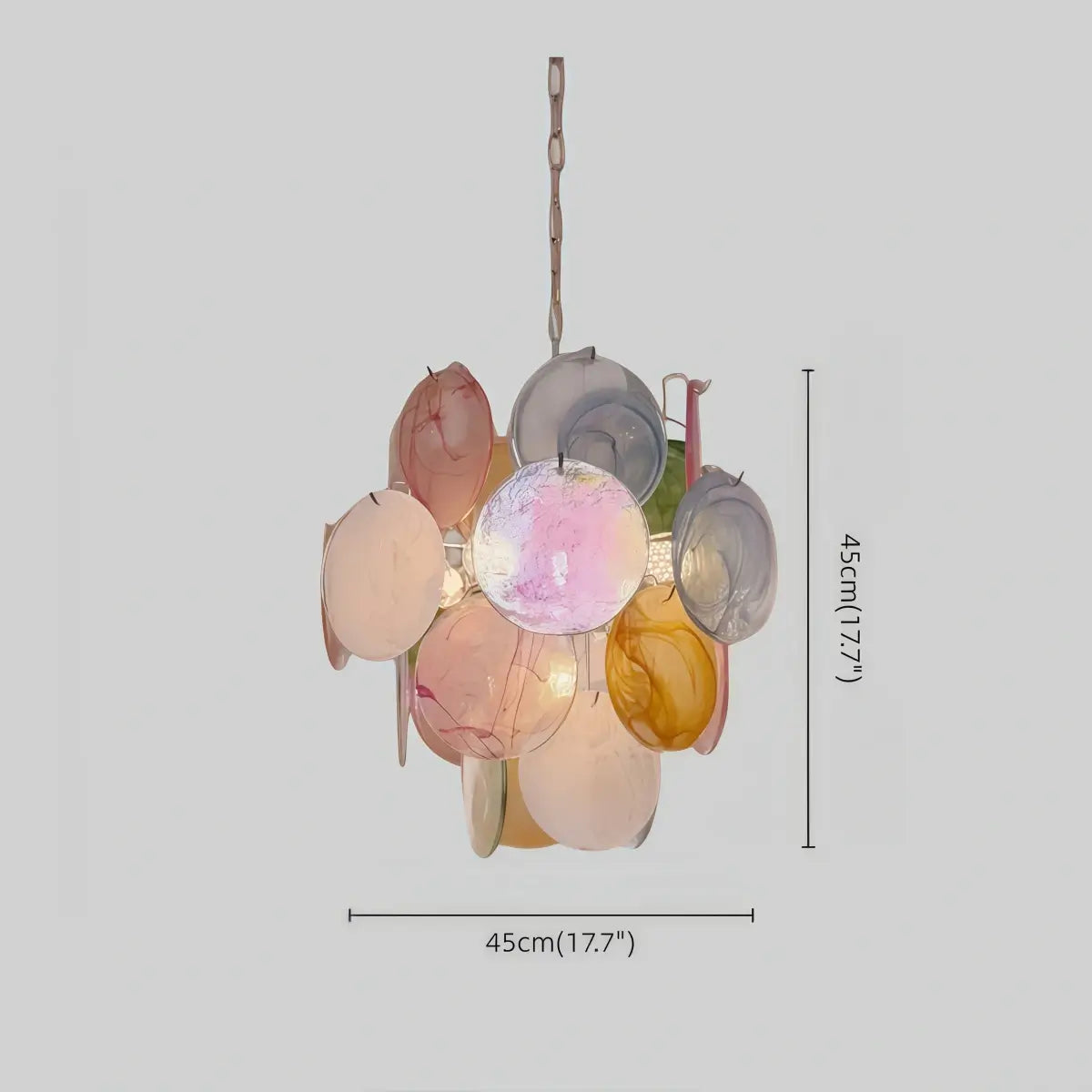 Vetro Art Deco Chandelier -- Dimmable 3-Color Change for size