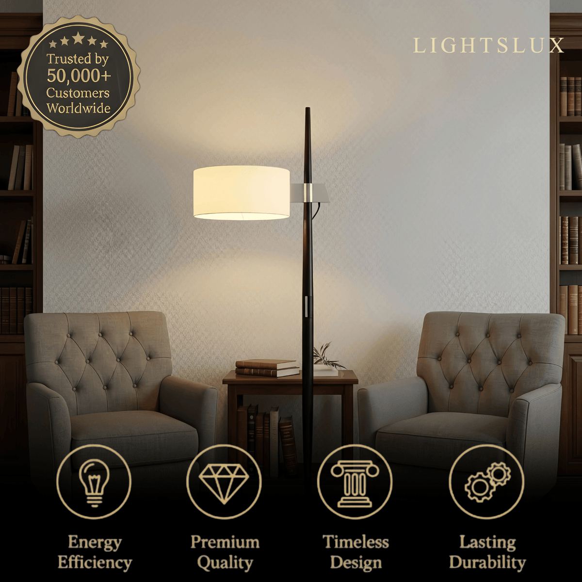 Velora Minimalist Wood Floor Lamp -- Cylindrical for Reading Corner