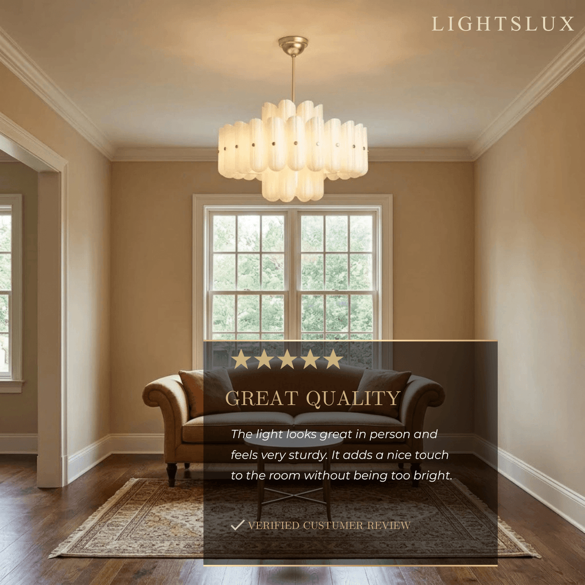 Velora Modern Chandelier - ABS with Built-in LED - Off-white for FamilyRoom