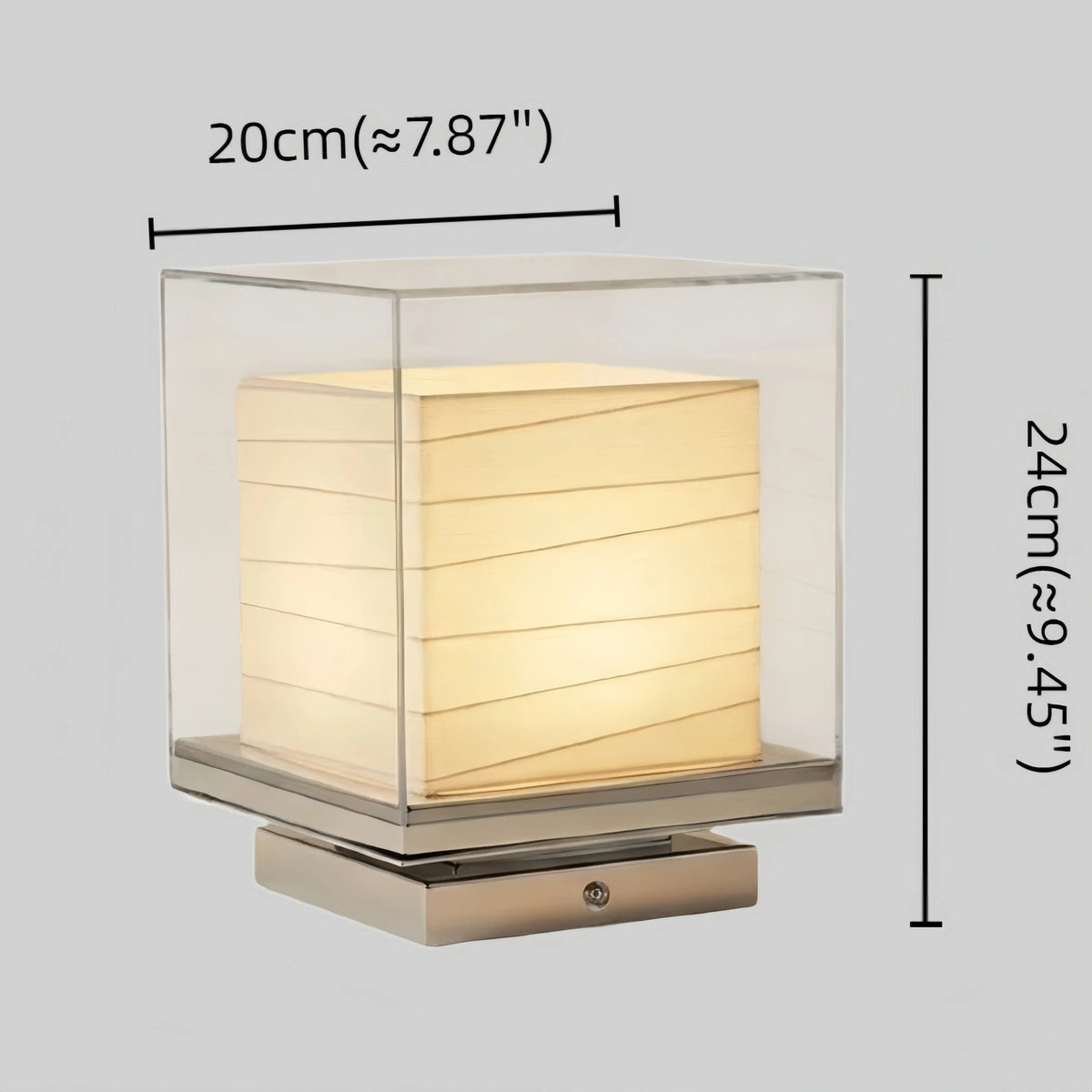 Lunara Minimalist Paper Table Lamp -- Metal Frame with Tri-Color Dimming for Bedroom