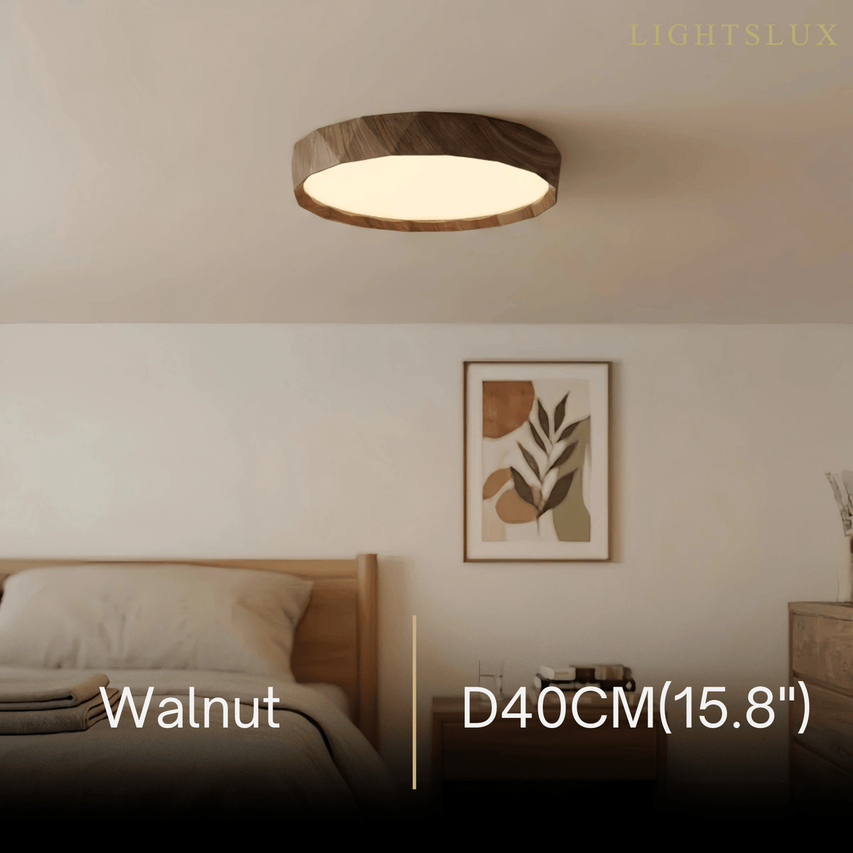 Arcato Vintage Wood‑Grain Ceiling Light - Iron & Acrylic for Living Room