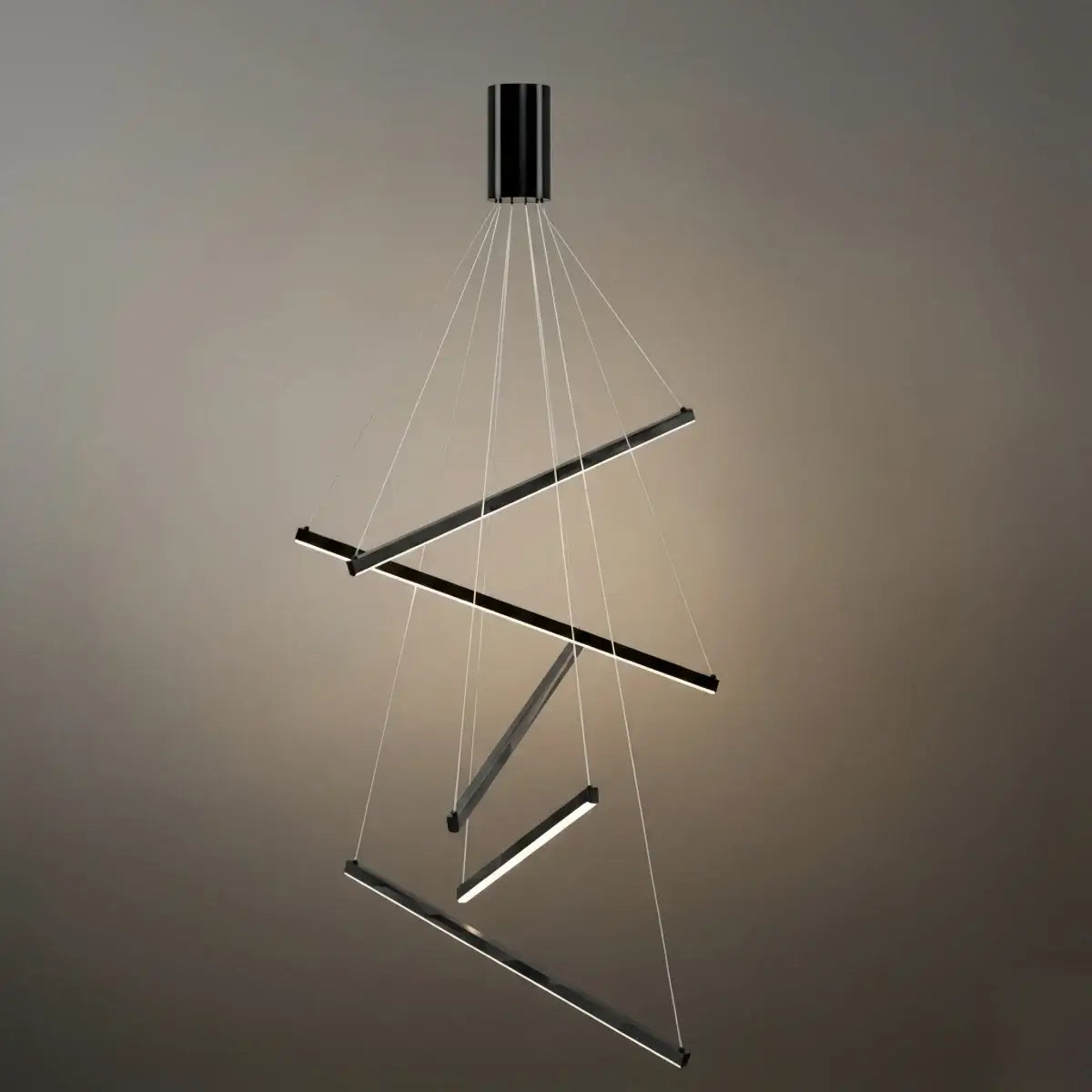 Sculptural Modern Chandelier – Aluminum & Silica Gel LED Halo Light for Living Room