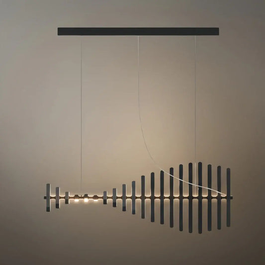 Modern Adjustable Stacked Pendant Light – Black Ash Iron Acrylic Aluminum for Kitchen Island