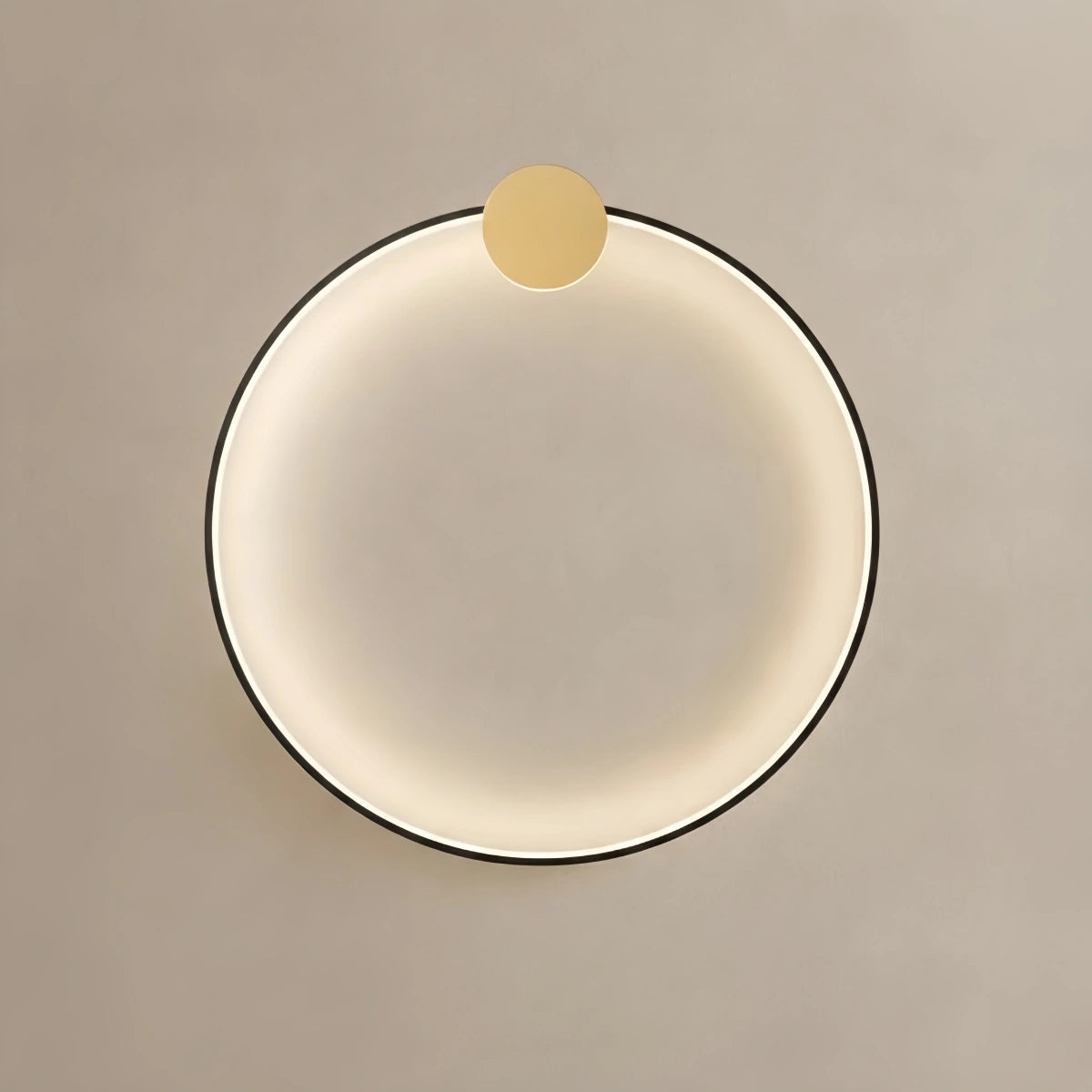 Minimalist Sun Copper Wall Light – Matte Black Adjustable Brightness for Bedroom