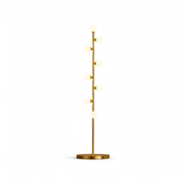 Excelis Pearl Necklace Floor Lamp – Gold Stem Staggered Bulbs Elegance Living Room
