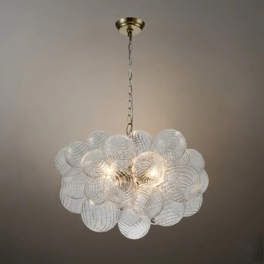 Modern Chandelier – Bubble Etched Glass