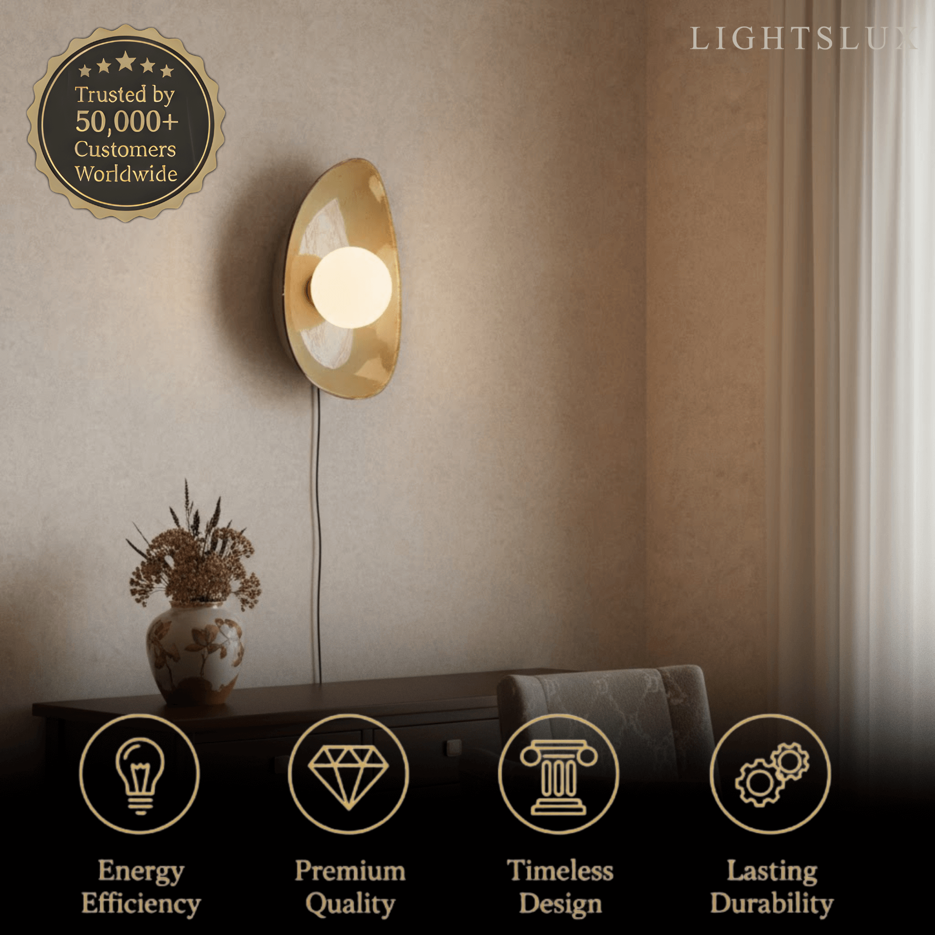 Wall Light — Handcrafted Ceramic & Translucent Glass for Living Room
