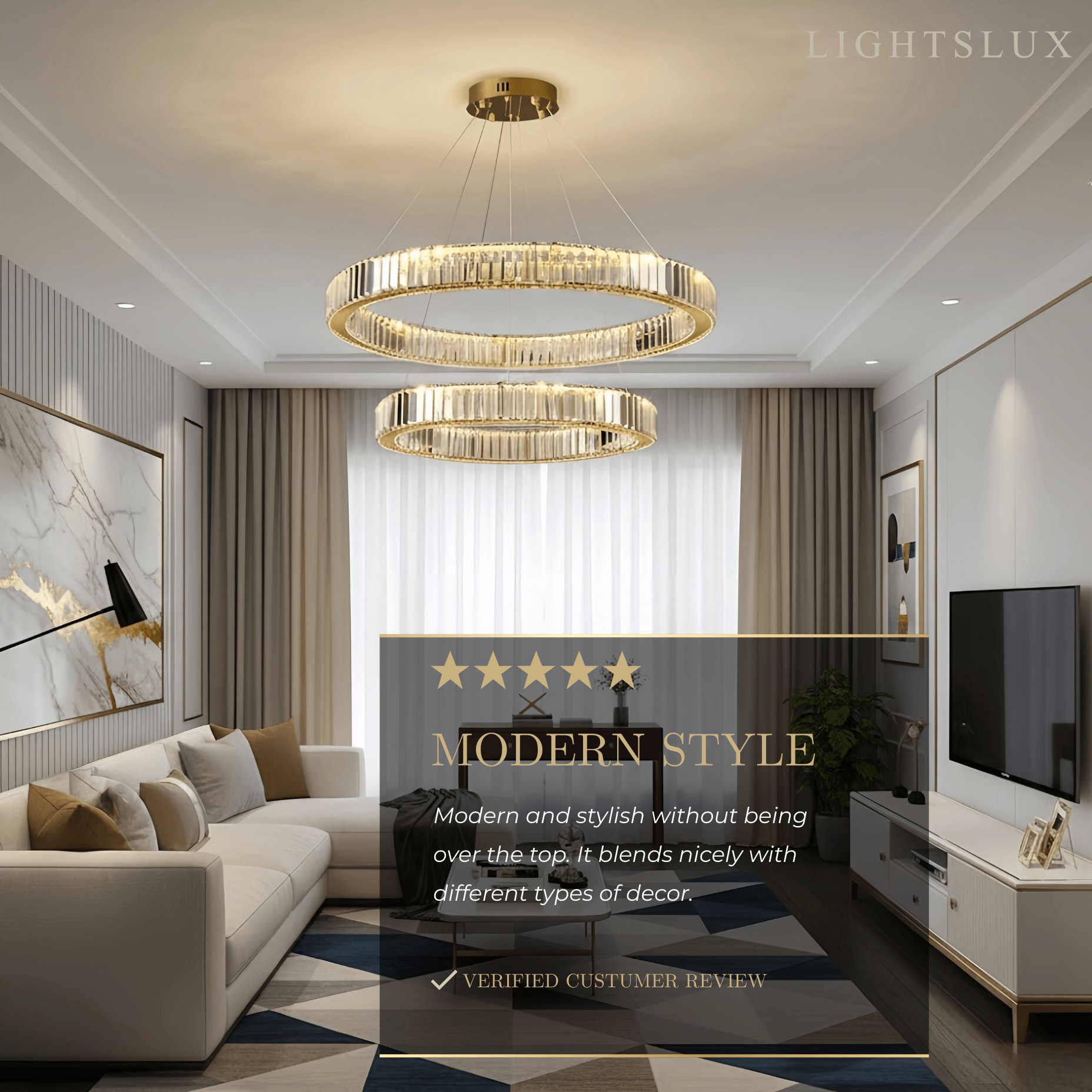 Modern Interlaced Ring Pendant Light