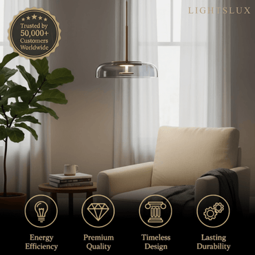 Pendant Lamp — Clear Glass Sphere & Brass Accent for Kitchen Island