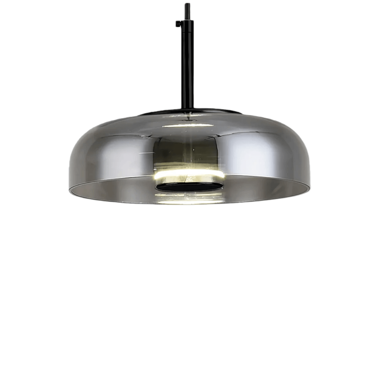 Scandinavian Pendant Lamp — Clear Glass Sphere & Brass Accent
